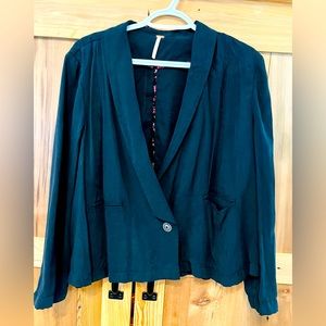 Free People Navy Vintage Women’s Soft Blazer Size Large